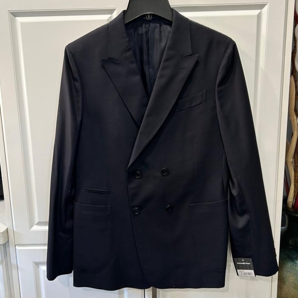 Ermenegildo Zegna Double-Breasted Wool/Silk Blazer